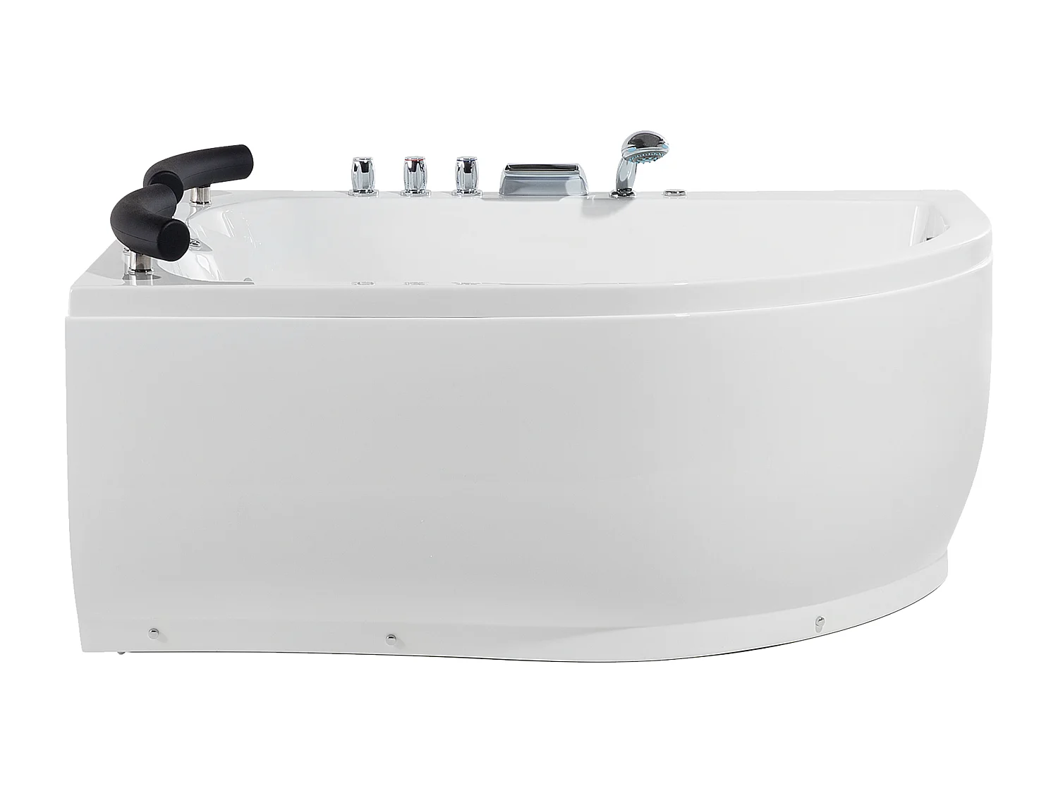 Whirlwanne Eckbadewanne weiß rechts große Doppelwanne mit Massage LED Paradiso