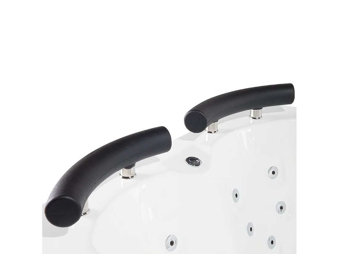 Baignoire d'angle à remous avec LED PARADISO Côté droit 158 x 113 cm Blanc