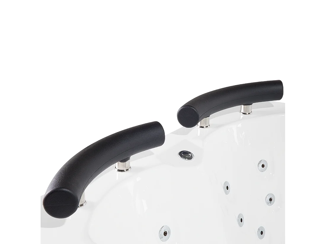 Baignoire d'angle à remous avec LED PARADISO Côté droit 158 x 113 cm Blanc