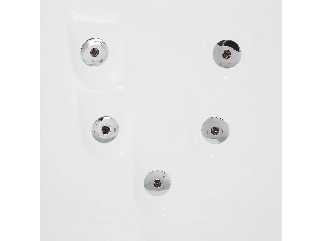 Baignoire d'angle à remous avec LED PARADISO Côté droit 158 x 113 cm Blanc