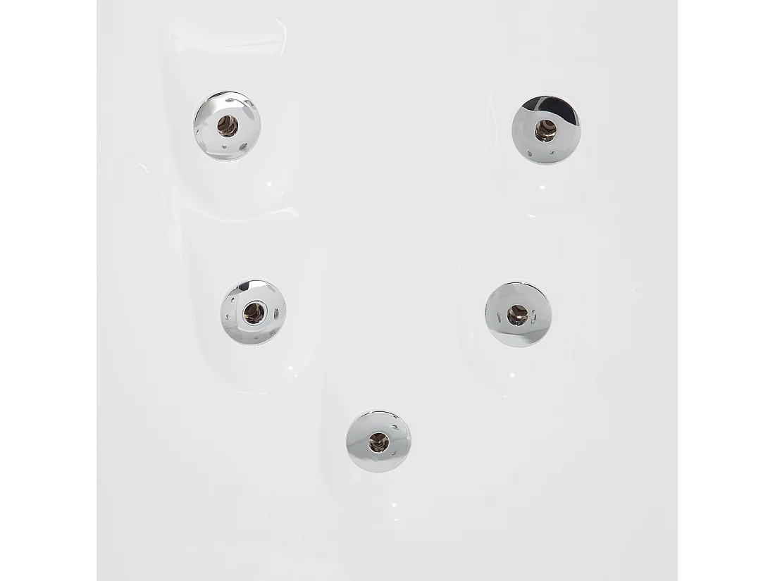 Hoek bubbelbad met LED PARADISO Rechterzijde 158 x 113 cm Wit