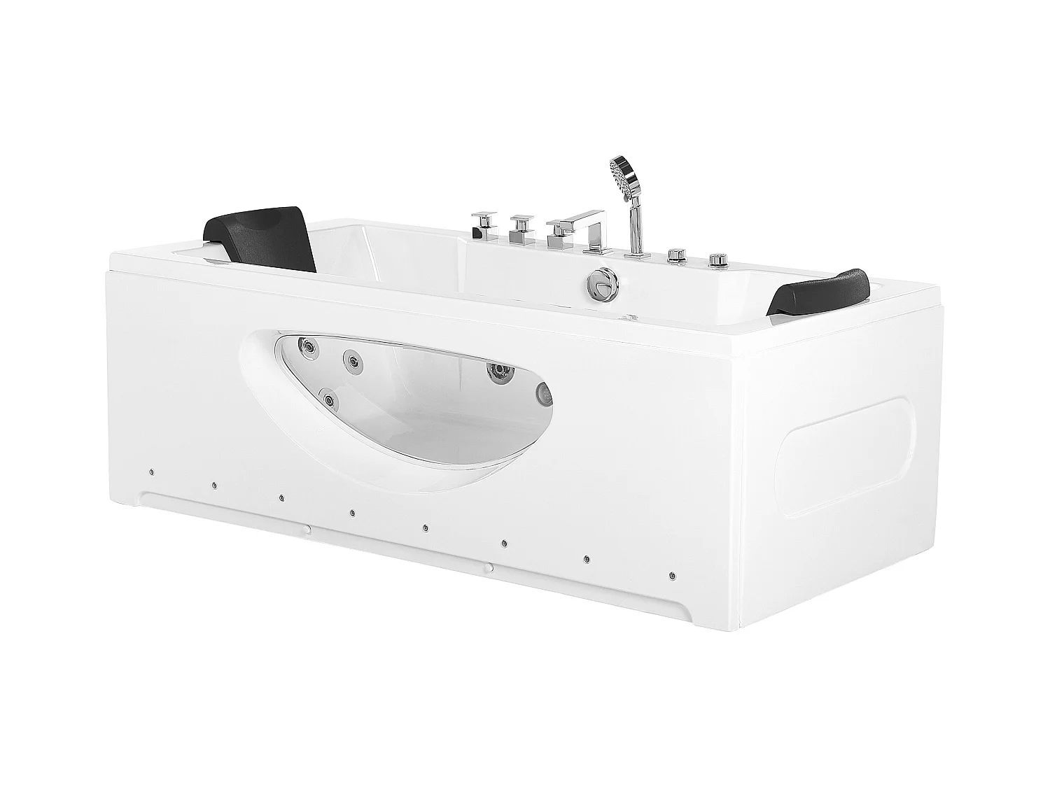 Hoek bubbelbad met LED HAWES 170 x 80 cm Wit