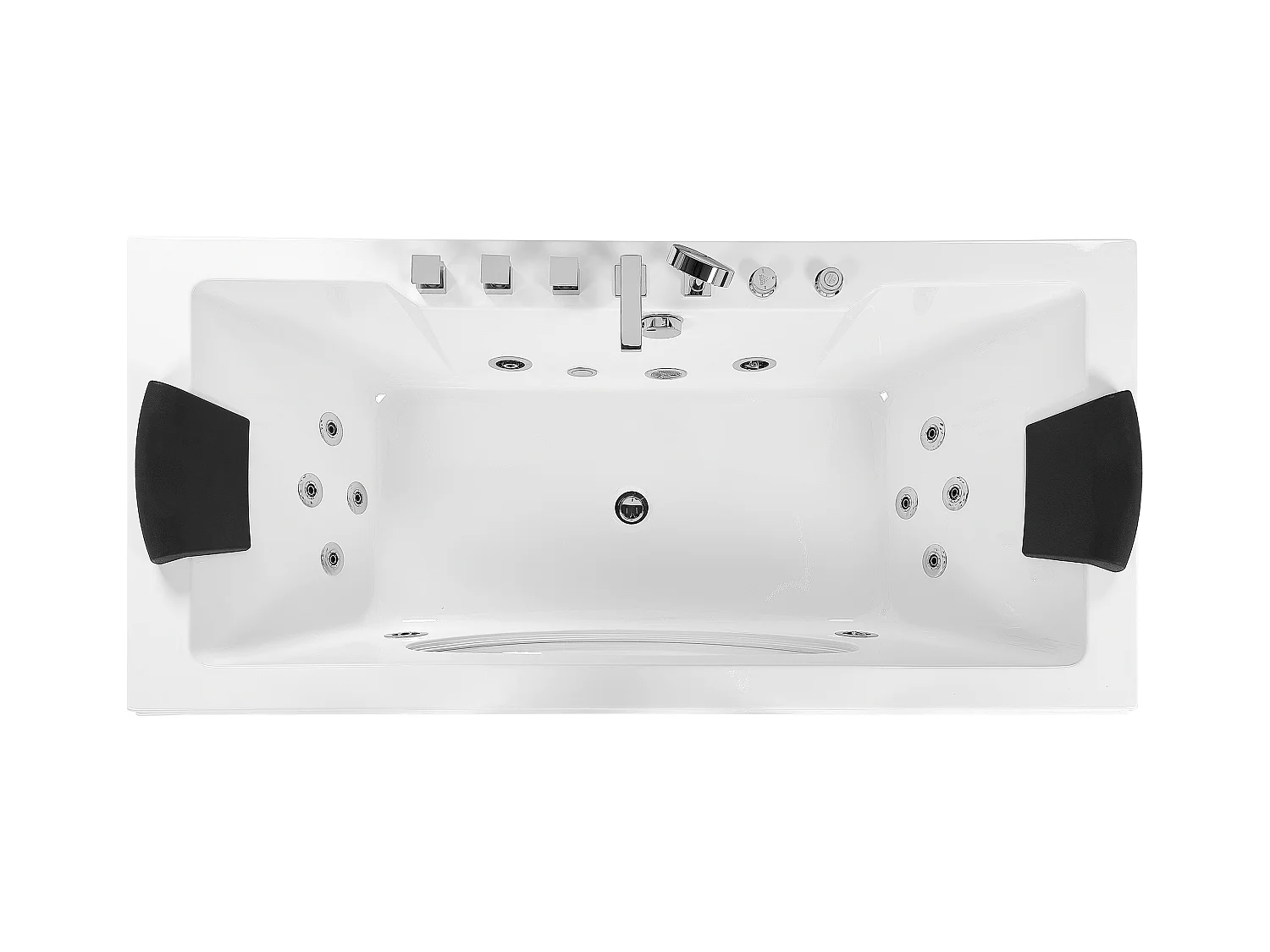 Hoek bubbelbad met LED HAWES 170 x 80 cm Wit