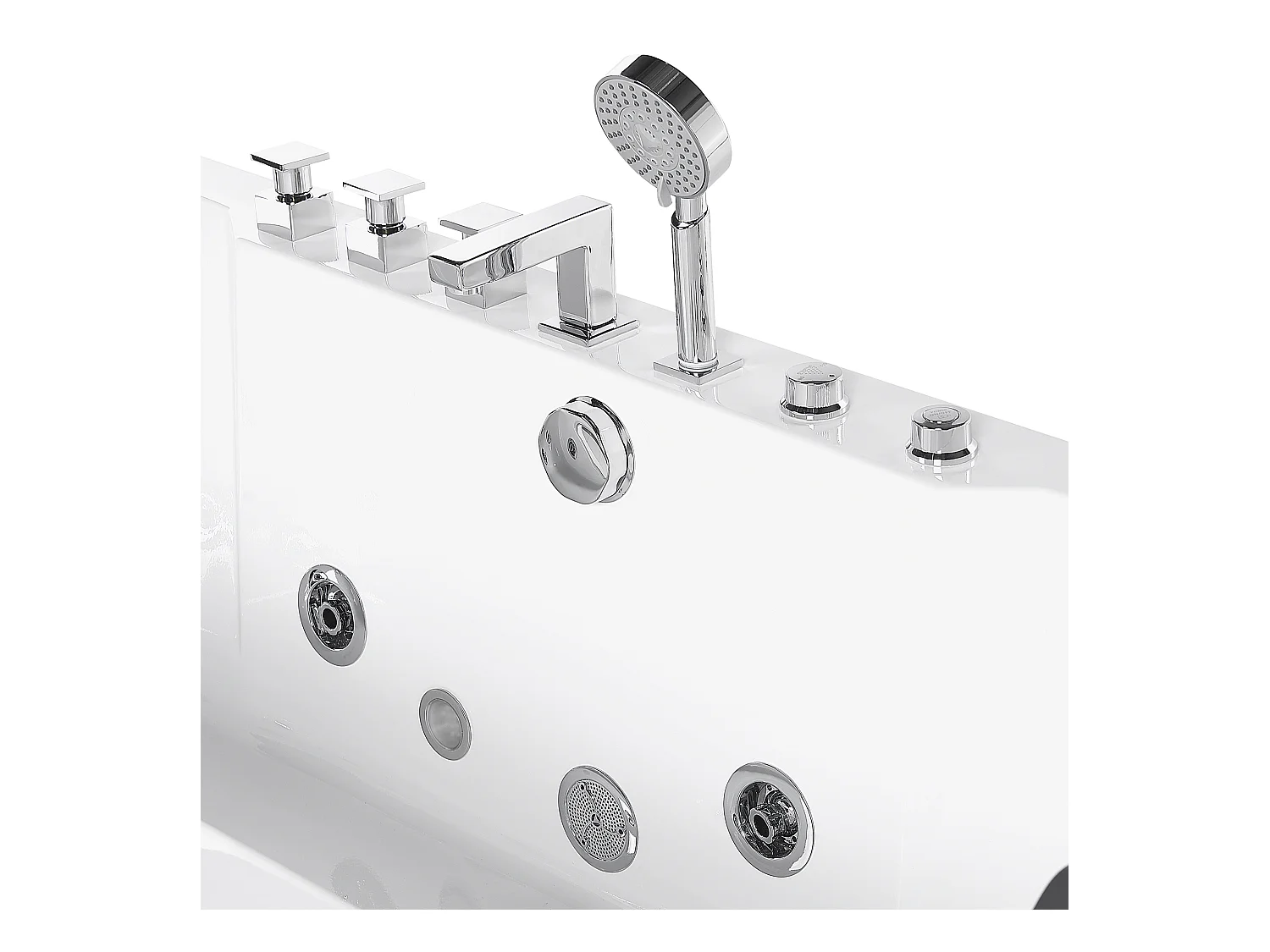 Hoek bubbelbad met LED HAWES 170 x 80 cm Wit