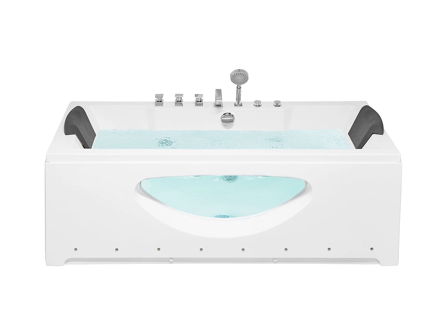 Baignoire d'angle à remous avec LED HAWES 170 x 80 cm Blanc