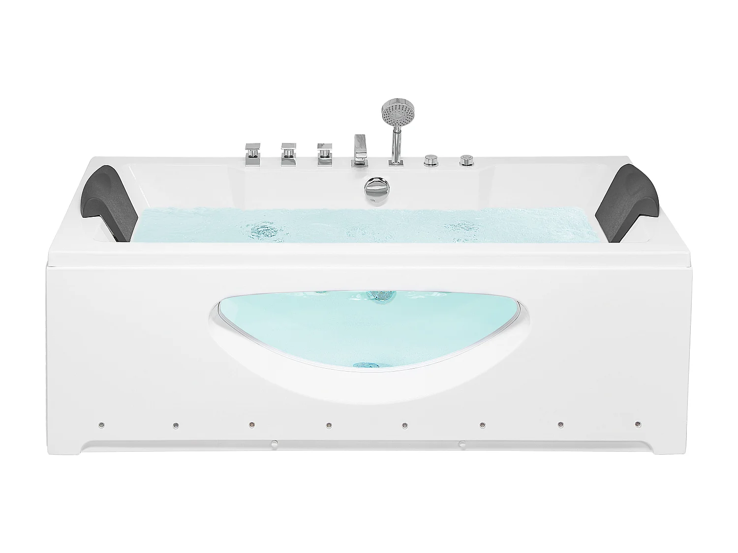 Hoek bubbelbad met LED HAWES 170 x 80 cm Wit