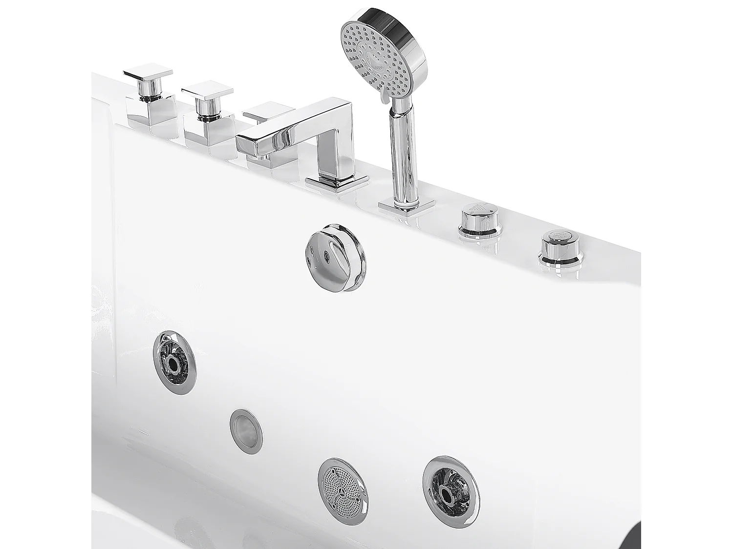 Hoek bubbelbad met LED HAWES 170 x 80 cm Wit