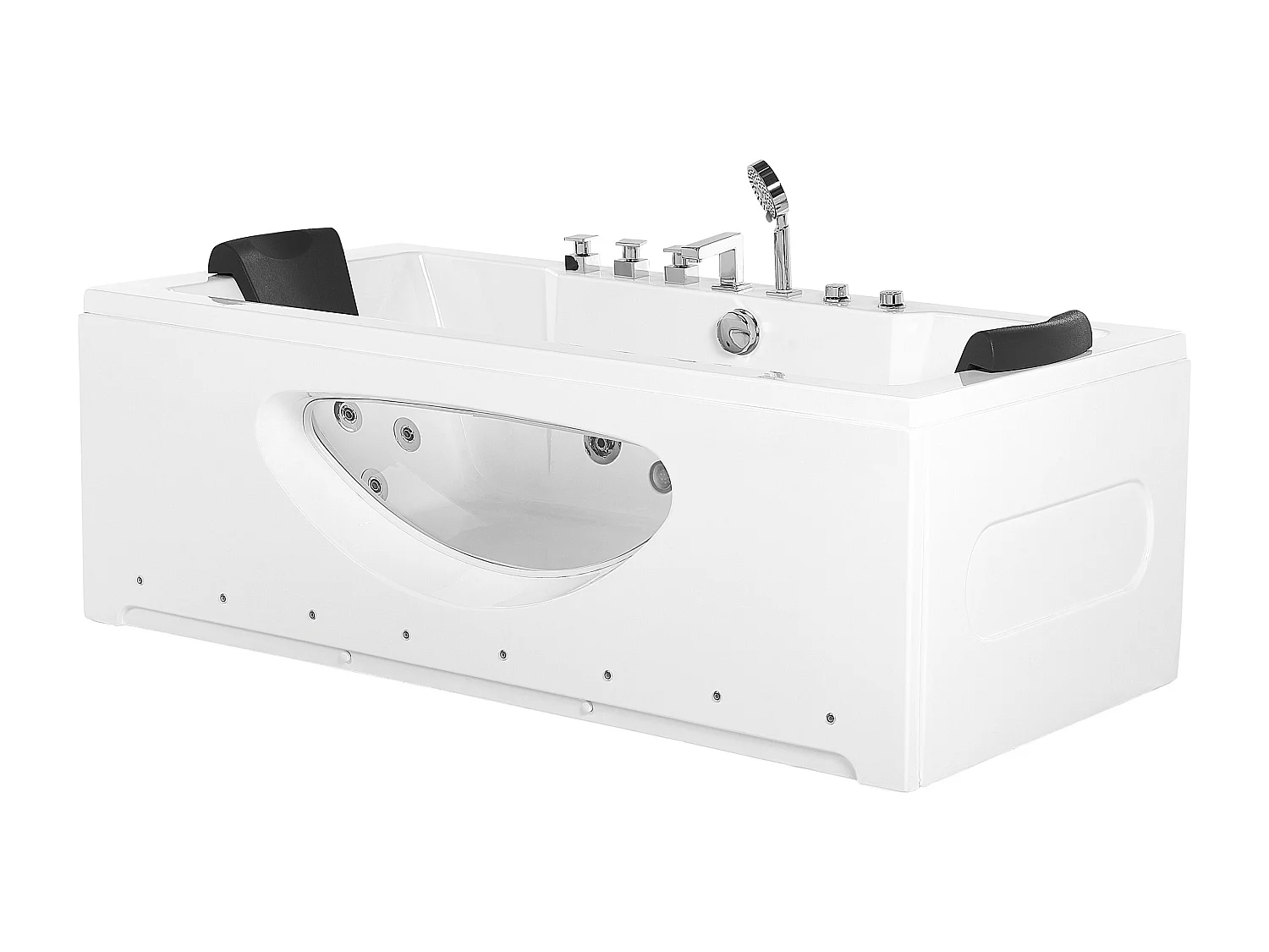 Hoek bubbelbad met LED HAWES 170 x 80 cm Wit