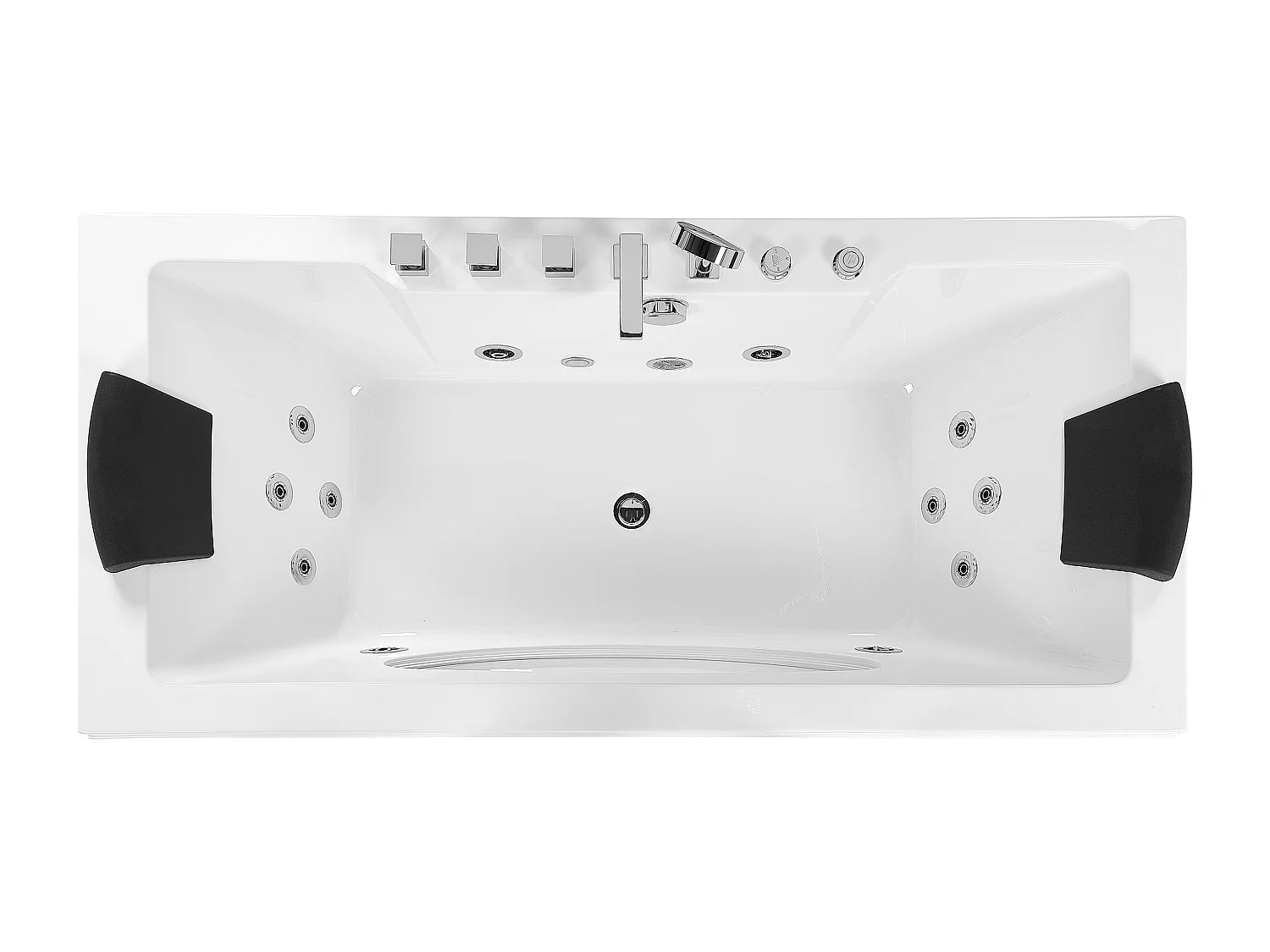 Hoek bubbelbad met LED HAWES 170 x 80 cm Wit