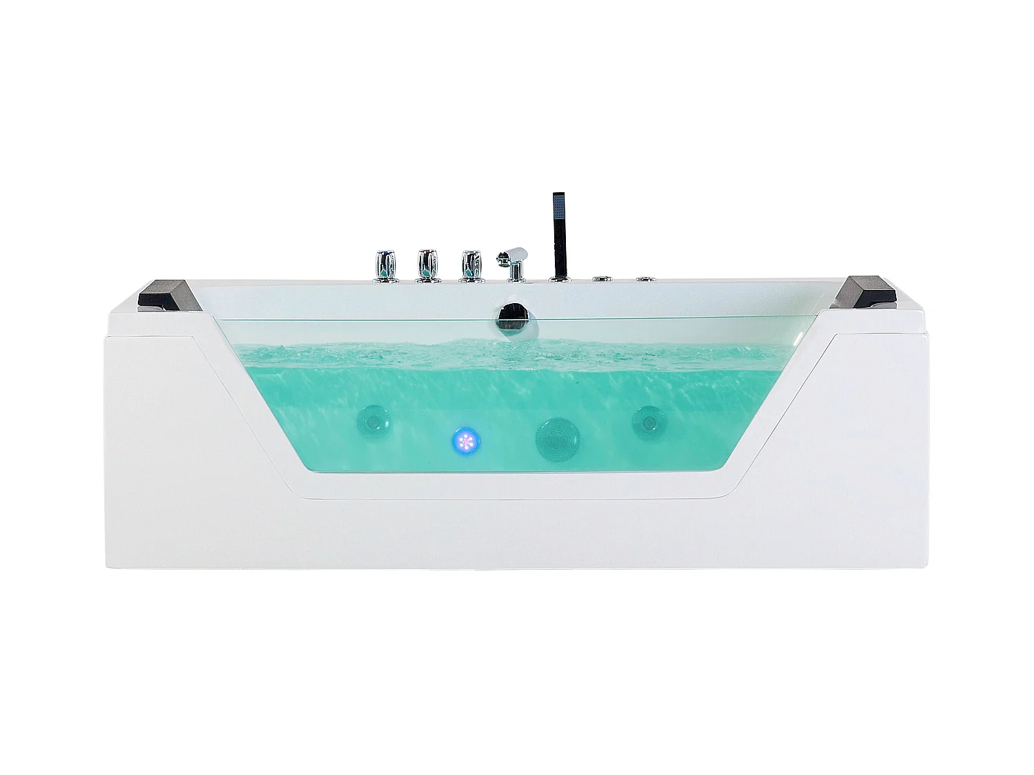 Baignoire d'angle à remous avec LED SAMANA 162 x 76 cm Blanc