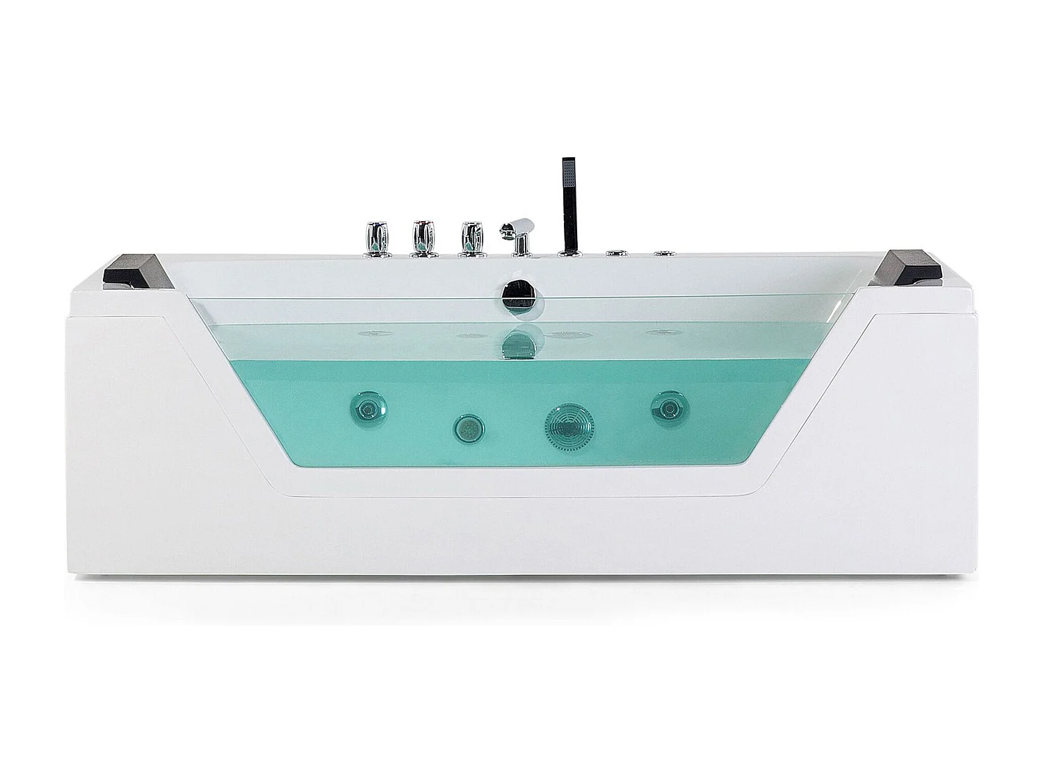 Hoek bubbelbad met LED SAMANA 162 x 76 cm Wit