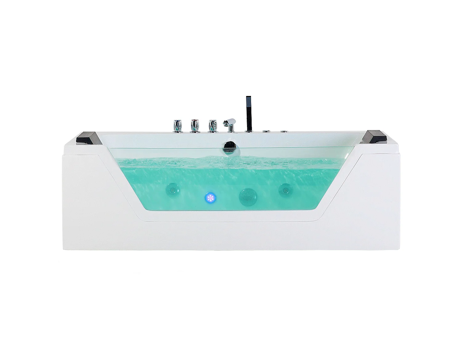 Hoek bubbelbad met LED SAMANA 162 x 76 cm Wit