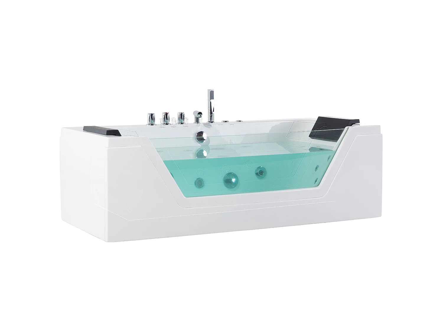 Hoek bubbelbad met LED SAMANA 162 x 76 cm Wit