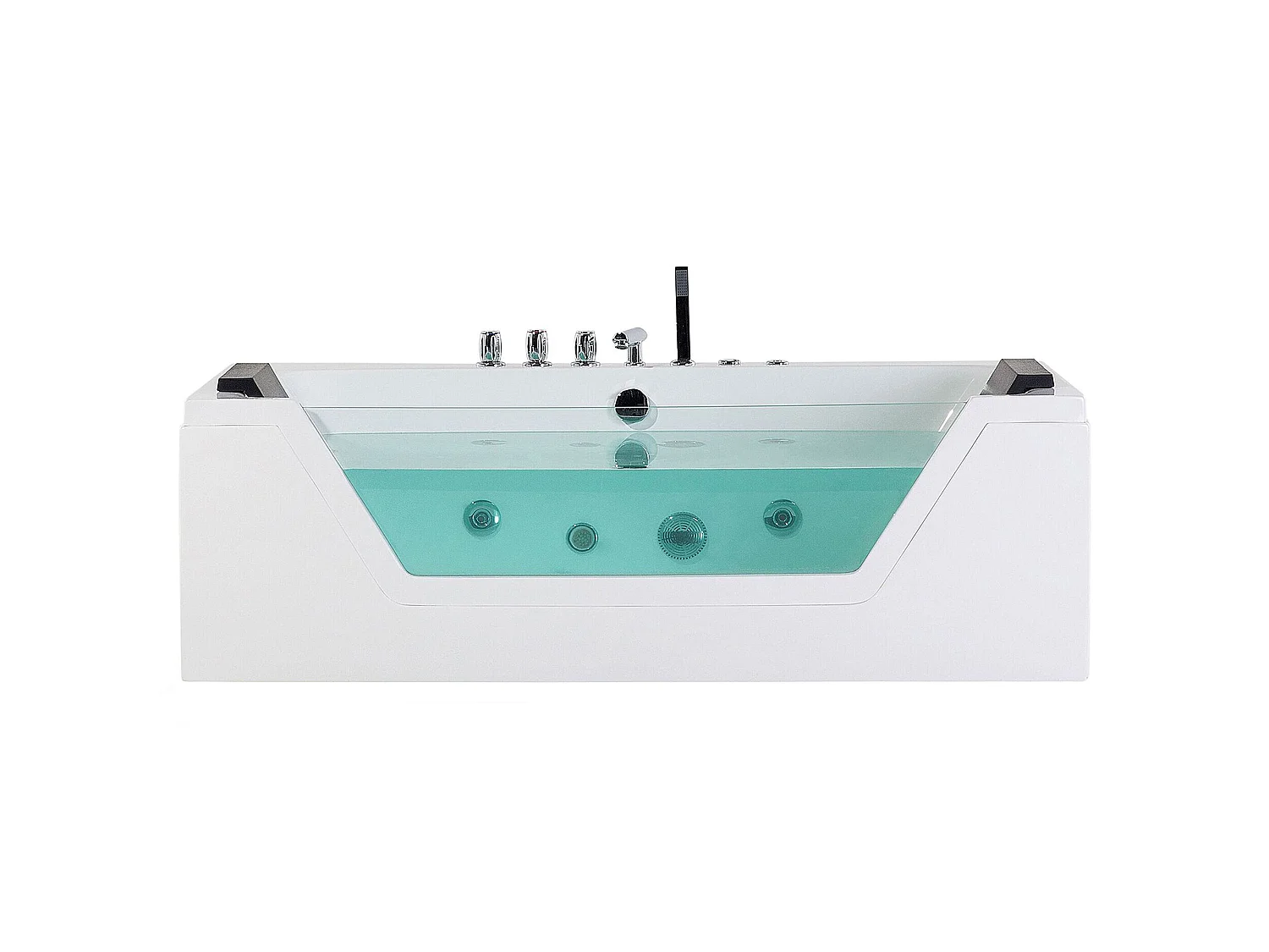 Hoek bubbelbad met LED SAMANA 162 x 76 cm Wit