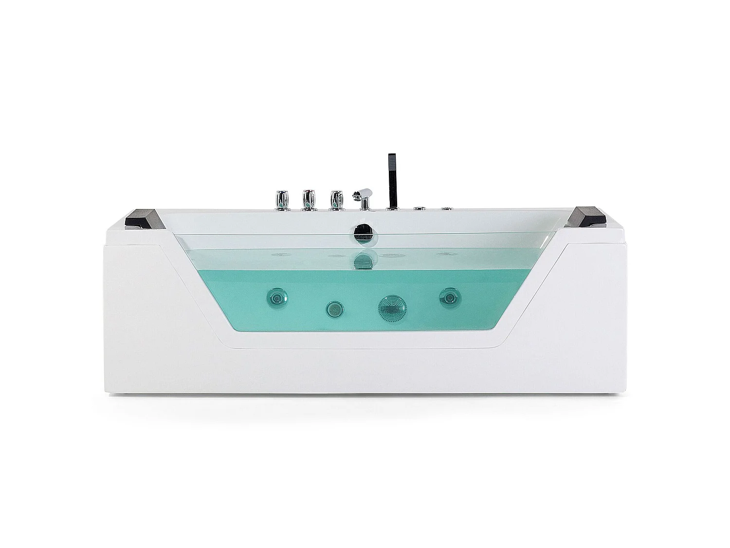 Hoek bubbelbad met LED SAMANA 162 x 76 cm Wit