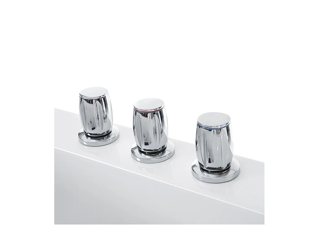 Vasca idromassaggio angolare con LED VARADERO Lato Sinistro 183 x 90 cm Bianco