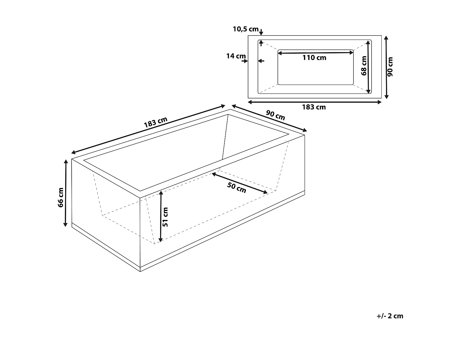 Hoek bubbelbad met LED VARADERO Linkerzijde 183 x 90 cm Wit