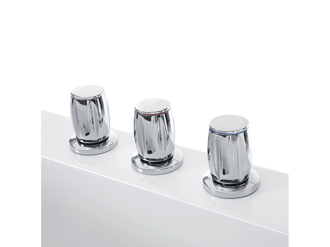 Hoek bubbelbad met LED VARADERO Linkerzijde 183 x 90 cm Wit