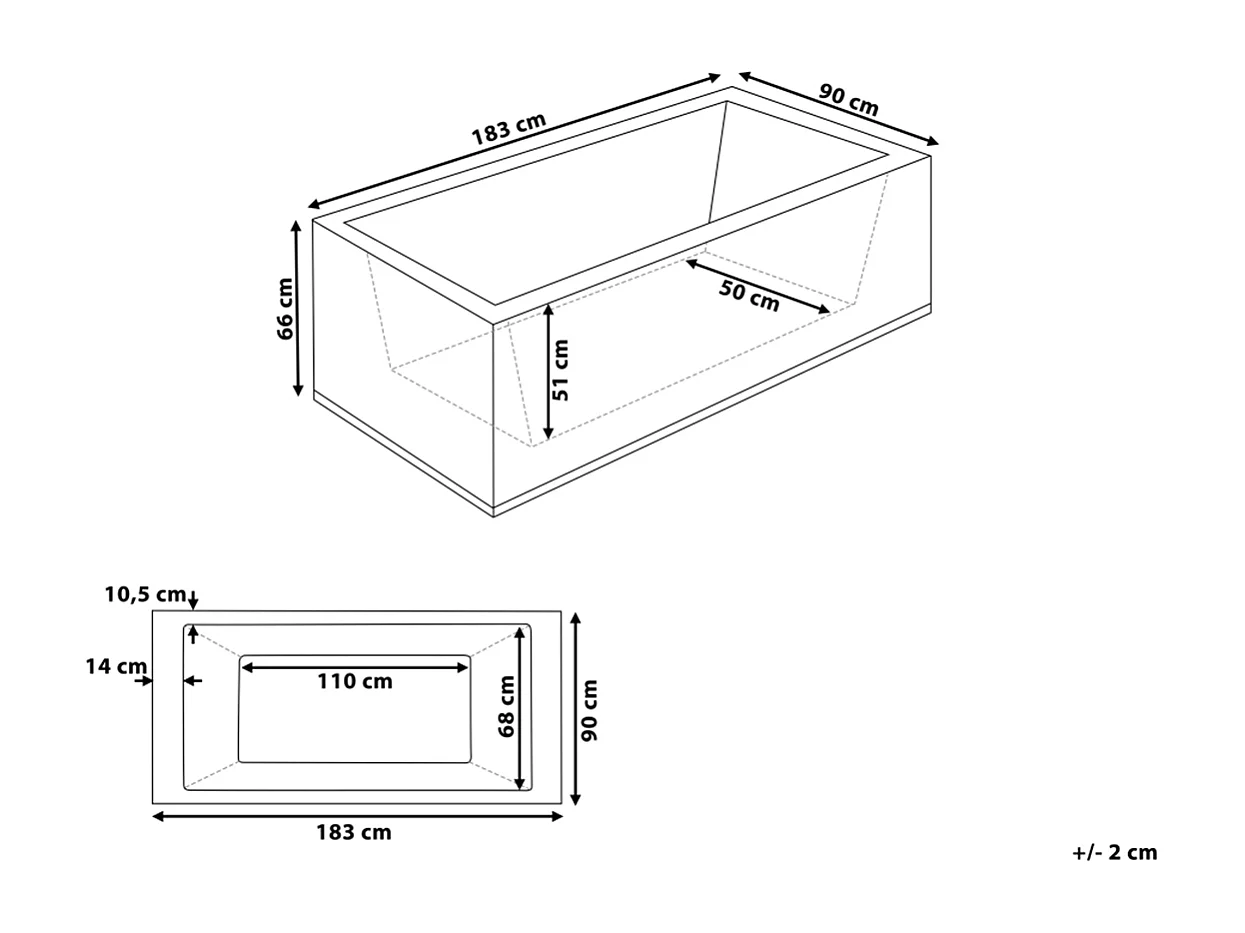 Vasca idromassaggio angolare con LED VARADERO Lato Sinistro 183 x 90 cm Bianco
