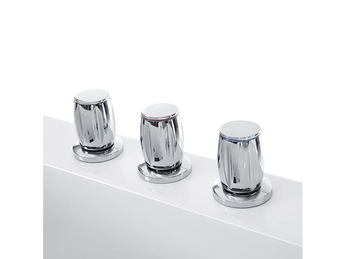 Vasca idromassaggio angolare con LED VARADERO Lato Sinistro 183 x 90 cm Bianco