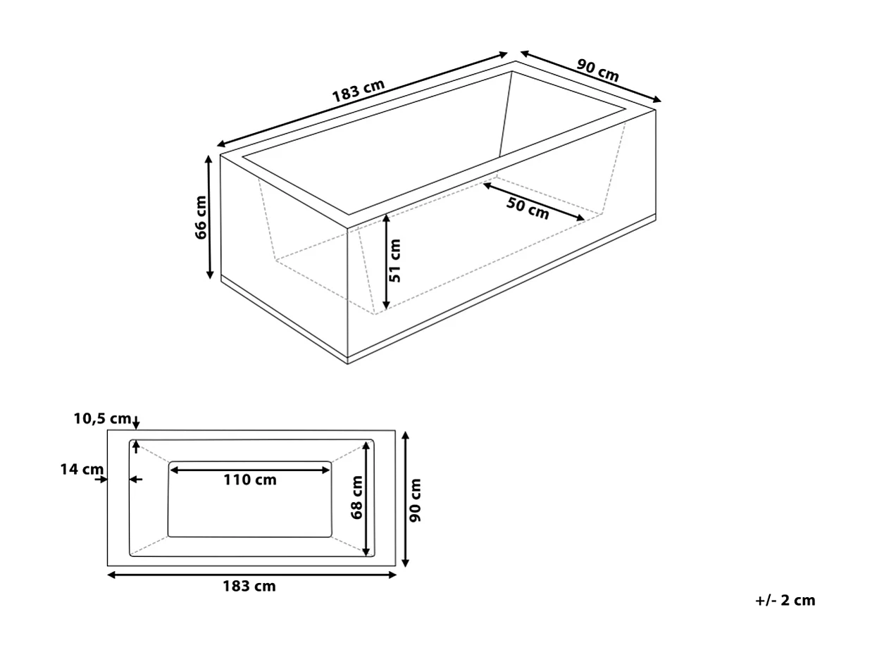 Wanna narożna z hydromasażem LED VARADERO Lewostronny 183 x 90 cm Biały