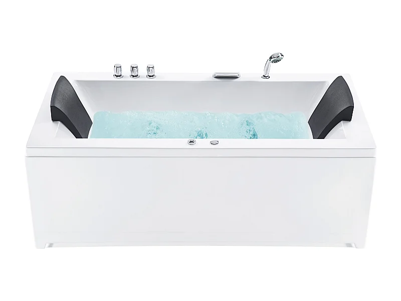 Baignoire d'angle à remous avec LED VARADERO Côté gauche 183 x 90 cm Blanc