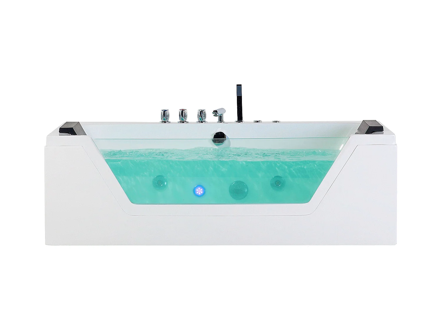 Baignoire d'angle à remous avec LED SAMANA 153 x 71 cm Blanc