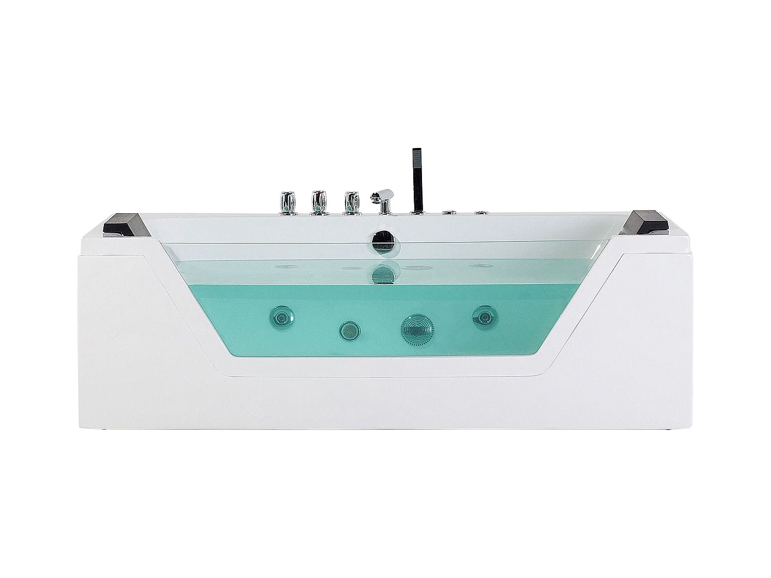 Baignoire d'angle à remous avec LED SAMANA 153 x 71 cm Blanc