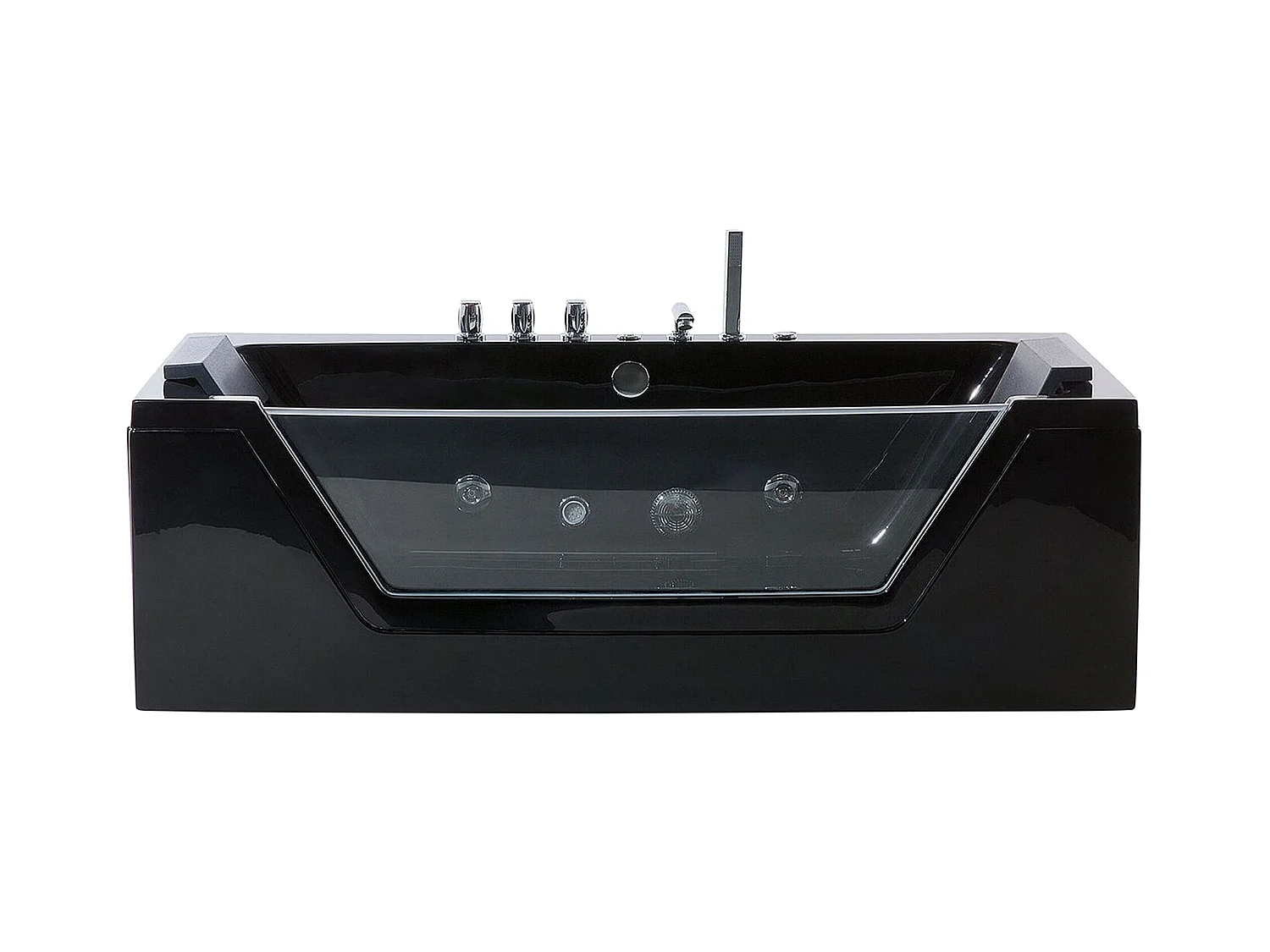 Banheira de hidromassagem de canto com LED SAMANA 1530 x 710 mm Preto