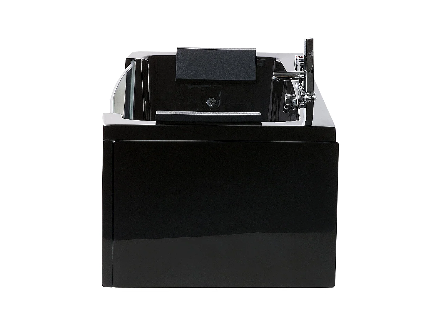 Banheira de hidromassagem de canto com LED SAMANA 1530 x 710 mm Preto