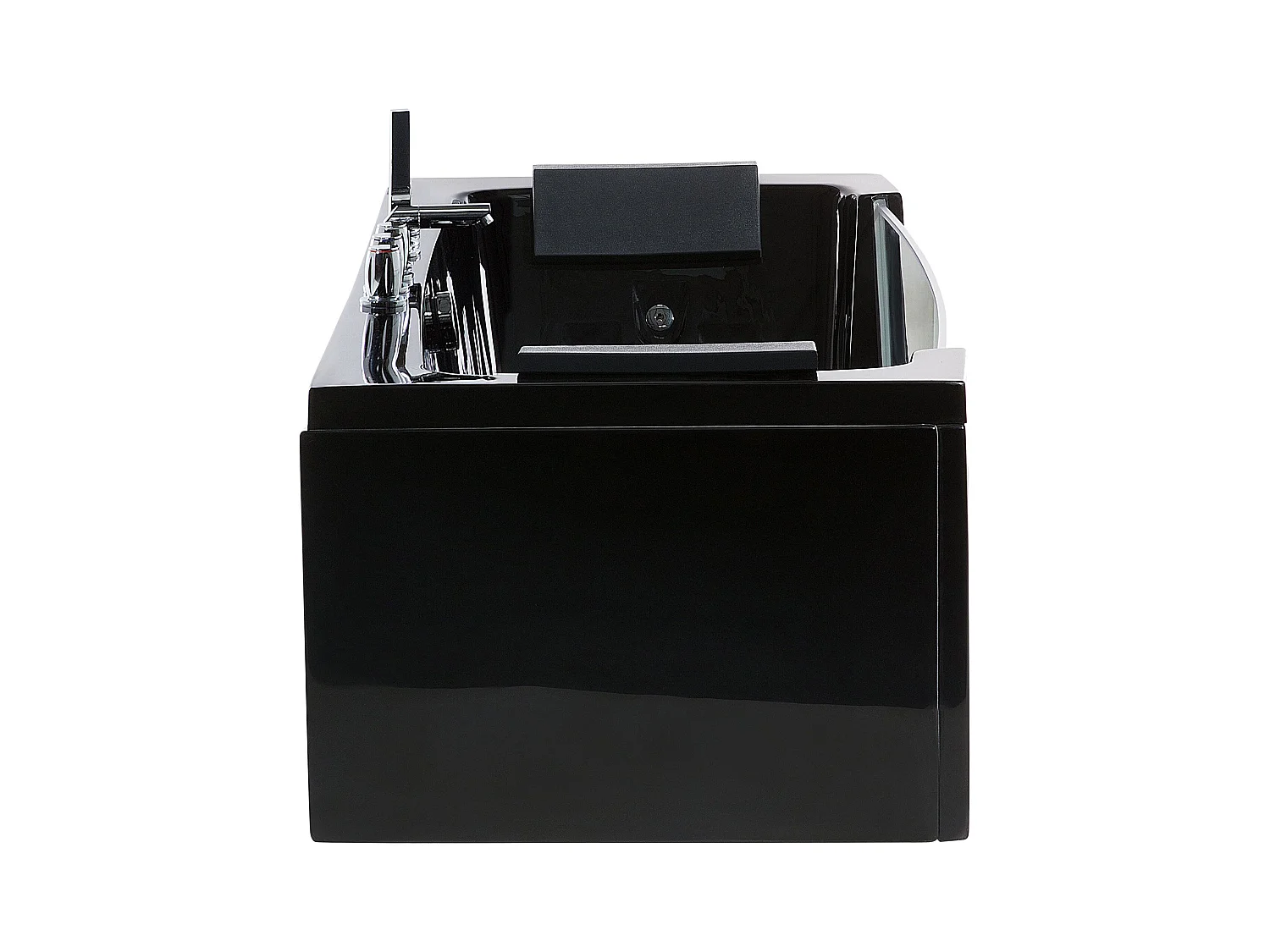 Banheira de hidromassagem de canto com LED SAMANA 1530 x 710 mm Preto