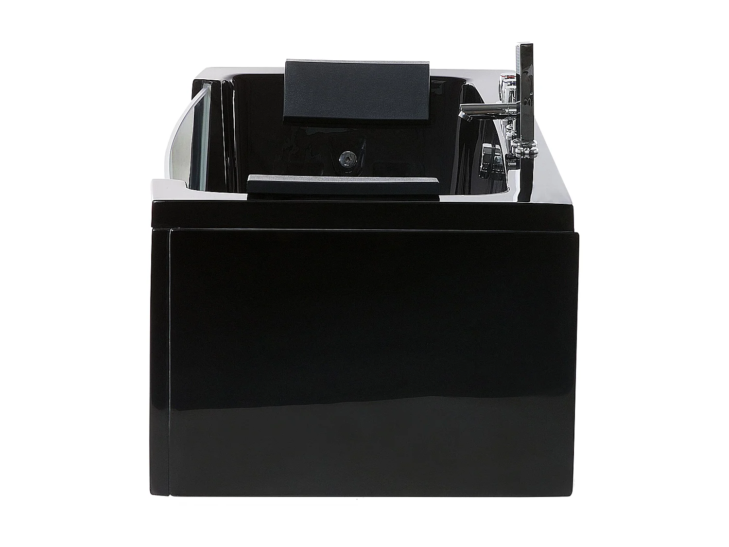 Baignoire d'angle à remous avec LED SAMANA 153 x 71 cm Noir