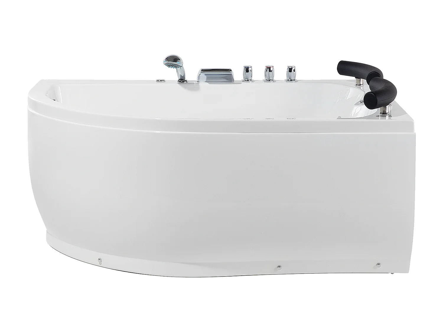 Hoek bubbelbad met LED PARADISO Linkerzijde 158 x 113 cm Wit