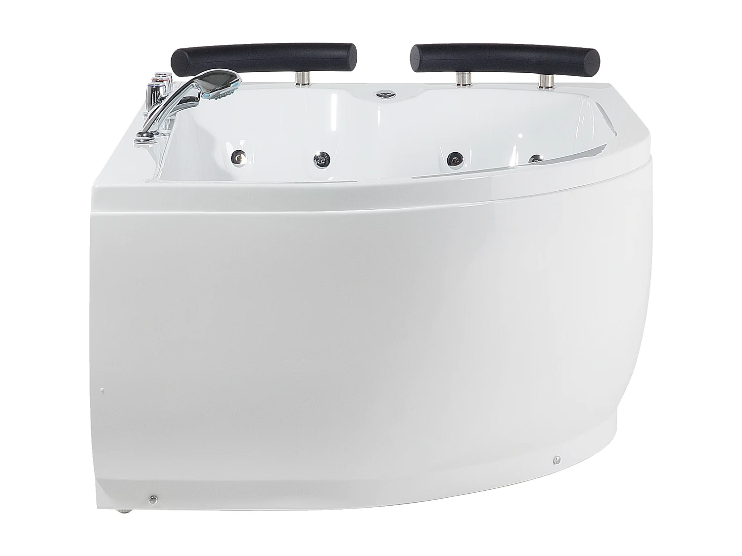 Hoek bubbelbad met LED PARADISO Linkerzijde 158 x 113 cm Wit