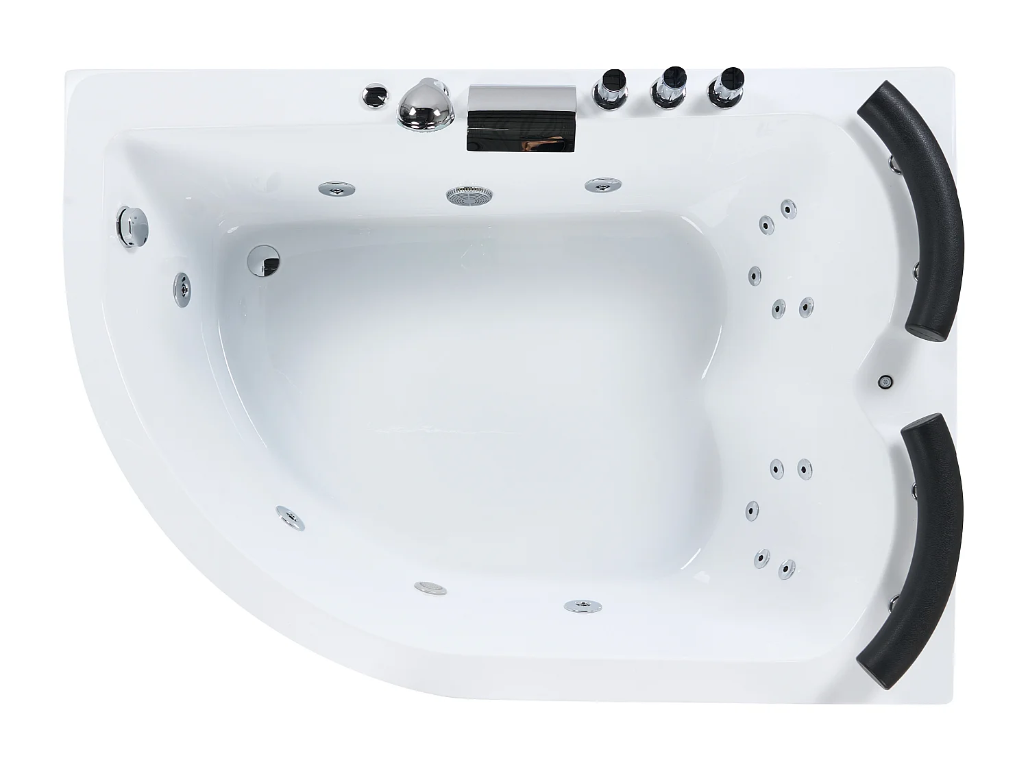 Hoek bubbelbad met LED PARADISO Linkerzijde 158 x 113 cm Wit