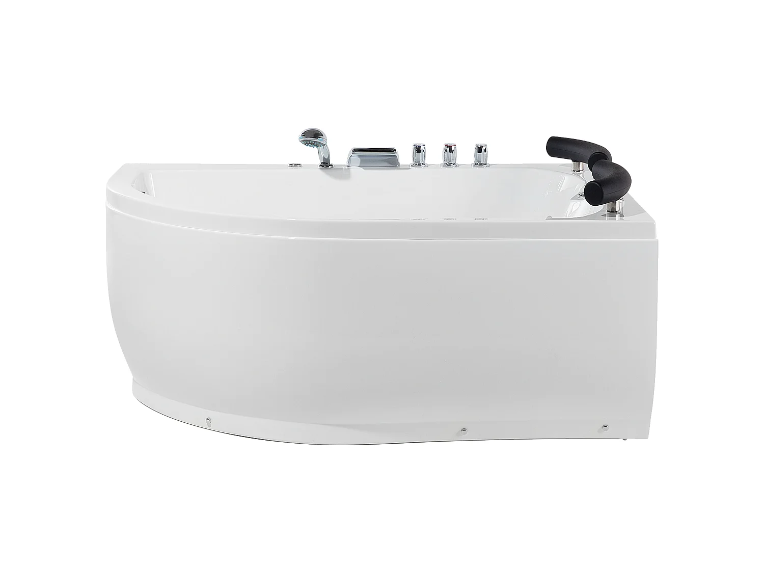 Hoek bubbelbad met LED PARADISO Linkerzijde 158 x 113 cm Wit