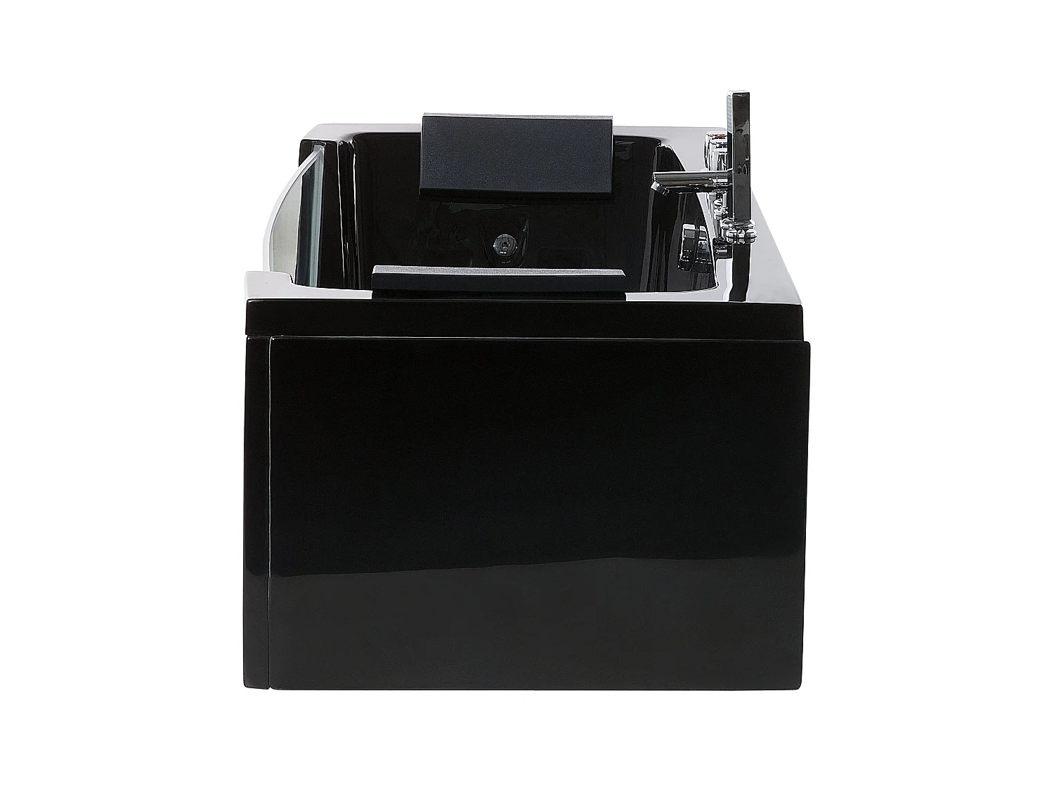 Baignoire d'angle à remous avec LED SAMANA 162 x 76 cm Noir