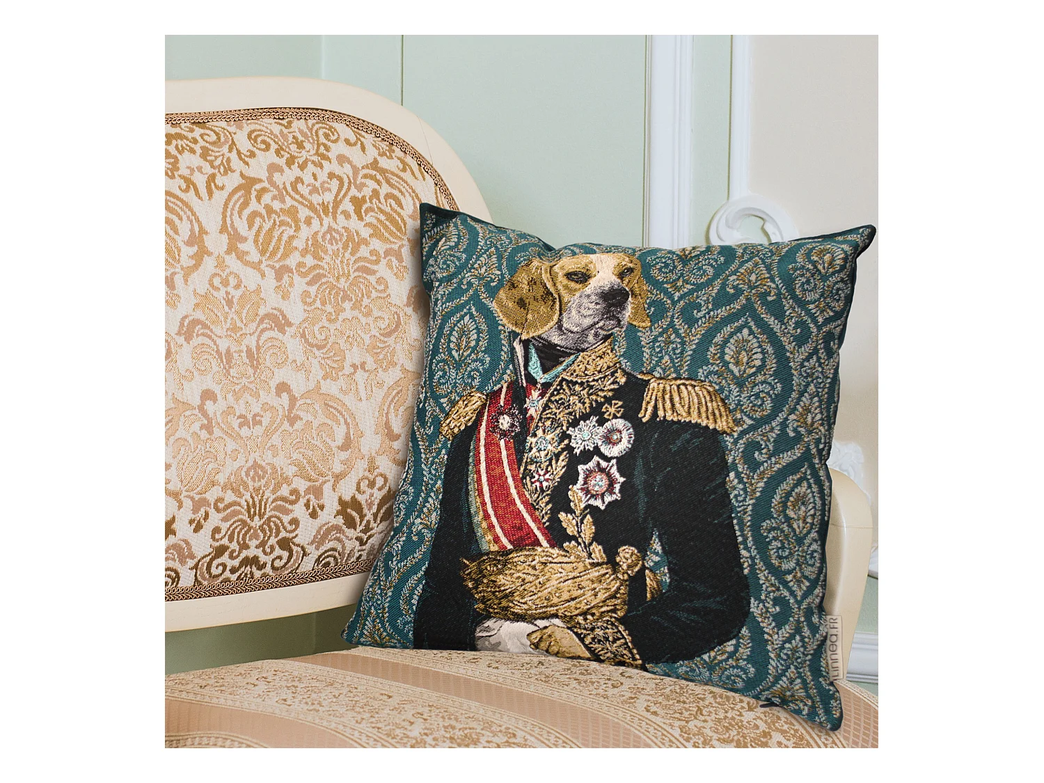 Housse de coussin 45x45 cm MARÉCHAL Vert Canard