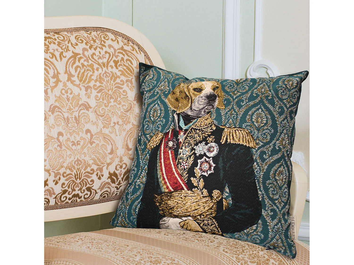 Housse de coussin 45x45 cm MARÉCHAL Vert Canard