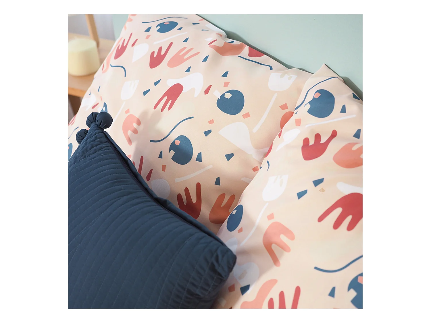 Parure de lit 260x240 cm Microfibre PLIS Orange 3 pièces