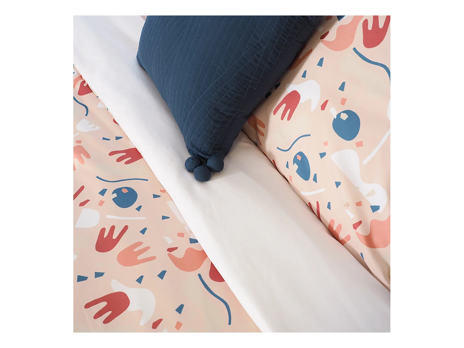 Parure de lit 260x240 cm Microfibre PLIS Orange 3 pièces