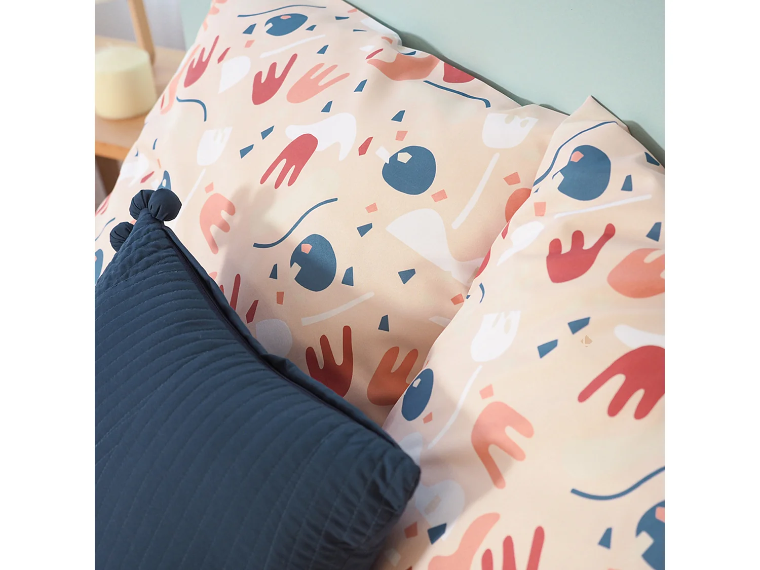 Parure de lit 260x240 cm Microfibre PLIS Orange 3 pièces