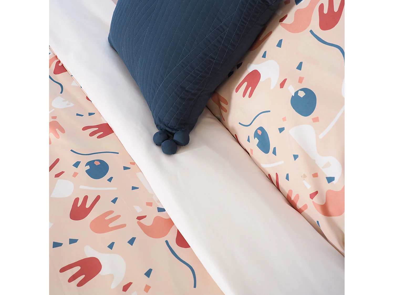 Parure de lit 260x240 cm Microfibre PLIS Orange 3 pièces