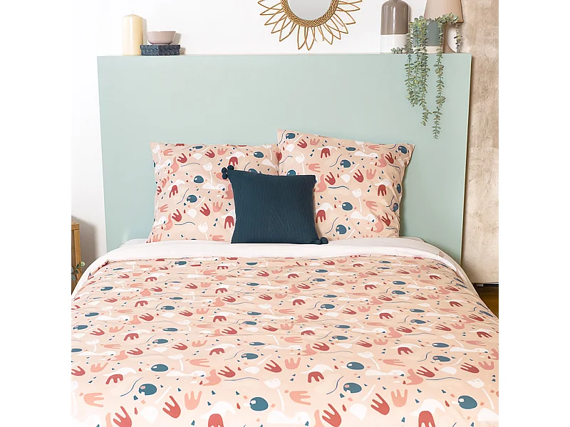 Parure de lit 260x240 cm Microfibre PLIS Orange 3 pièces