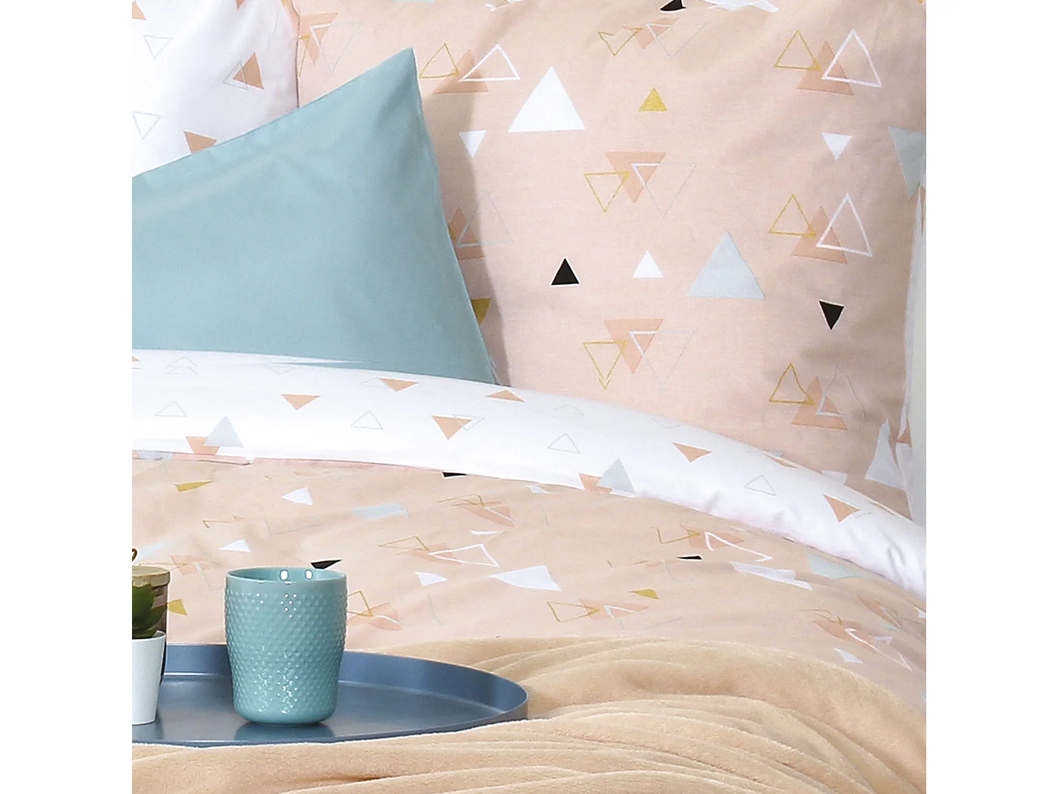 Parure de lit 260x240 cm coton ZEN Rose