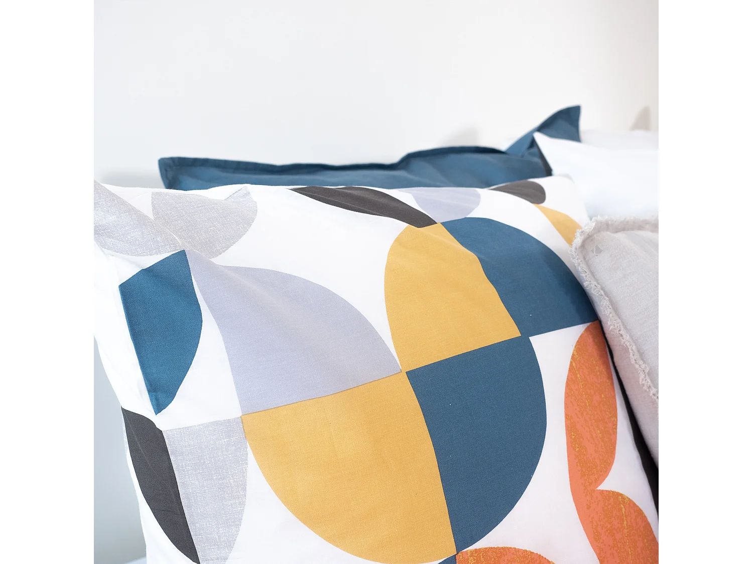 Parure de lit 260x240 cm coton PRUNE Blanc 3 pièces