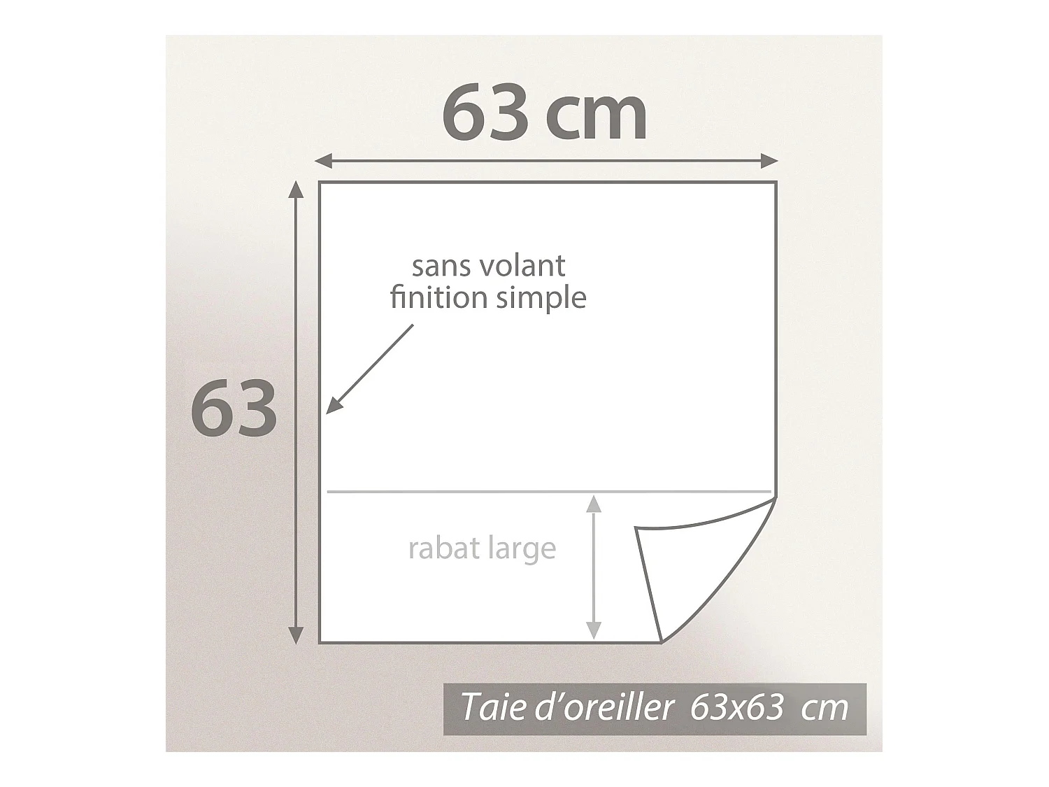 Parure de lit 260x240 cm coton REVES Ecru 3 pièces