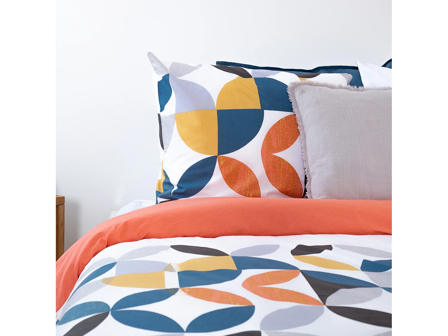 Parure de lit 240x220 cm coton PRUNE Blanc 3 pièces