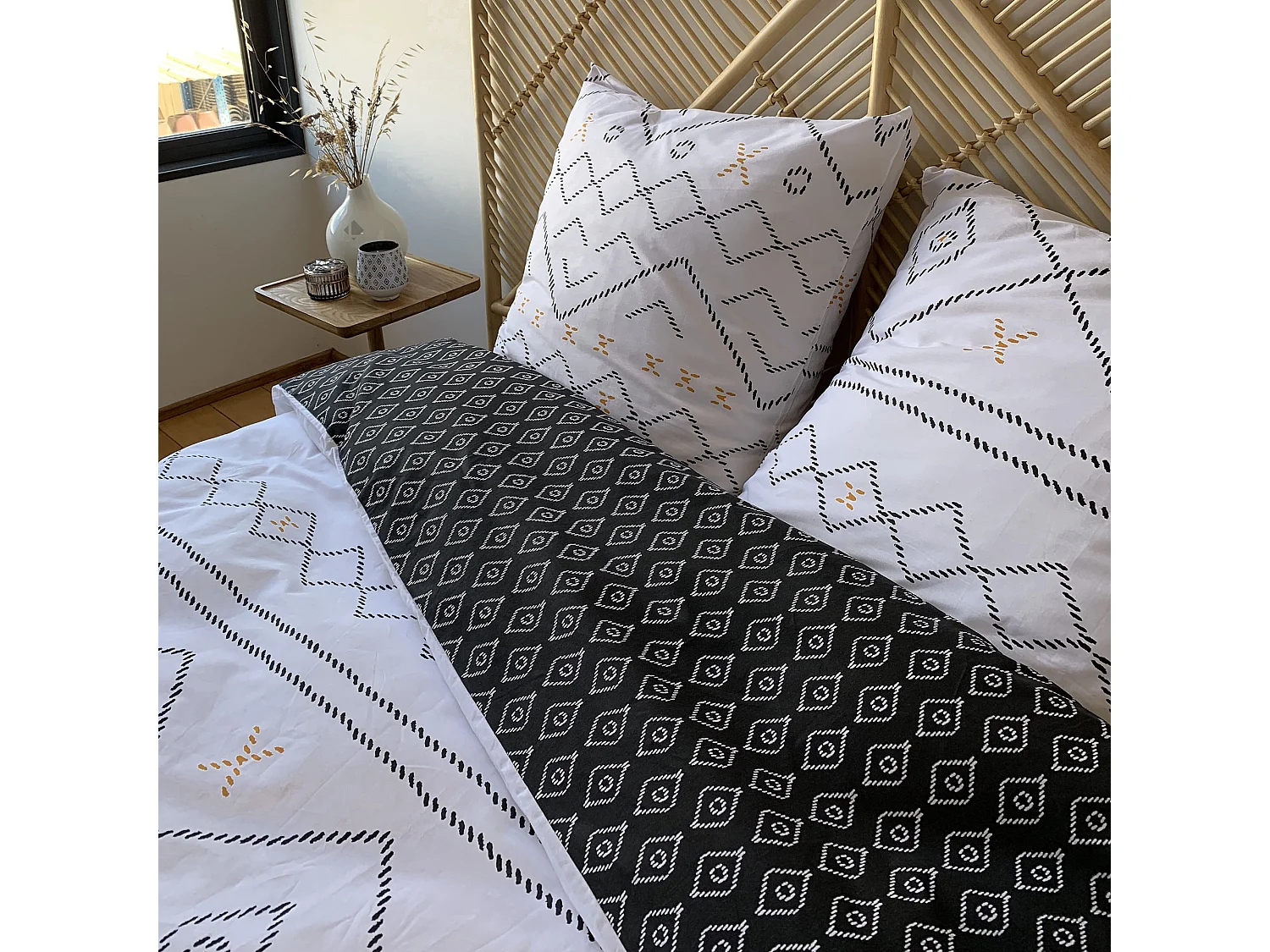 Parure de lit 240x220 cm coton TIL Blanc