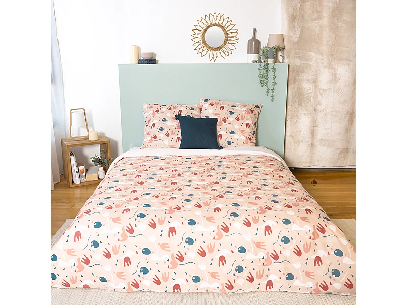 Parure de lit 240x220 cm Microfibre PLIS Orange 3 pièces